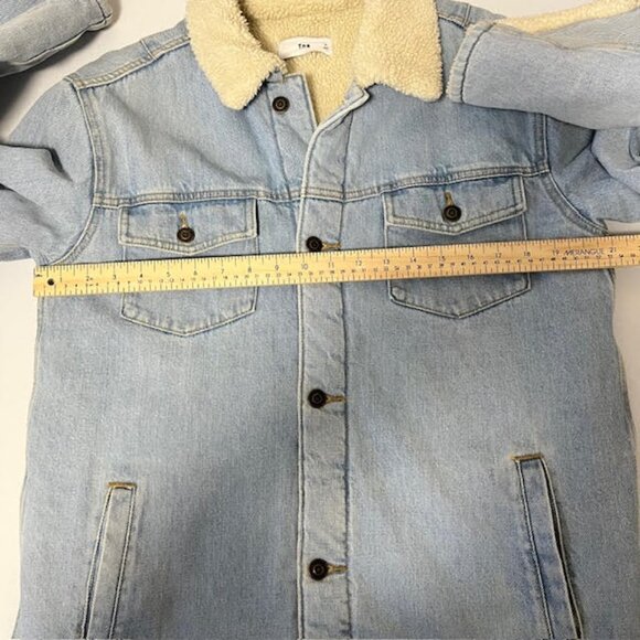 Aritzia TNA Murad Sherpa Lined Demin Coat Small - Picture 7 of 16